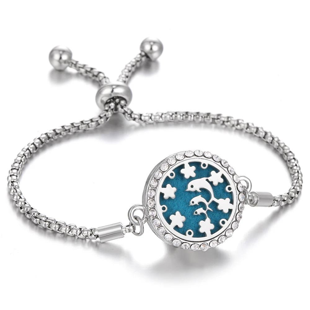Aromatherapy Bracelet Diffuser Jewelry - Stainless Steel Locket Pendant