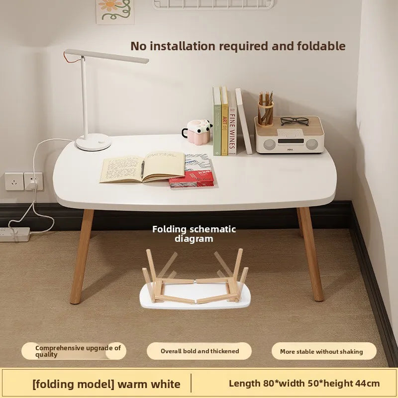 Foldable Solid Wood Coffee Table – Small Apartment Living Room Furniture