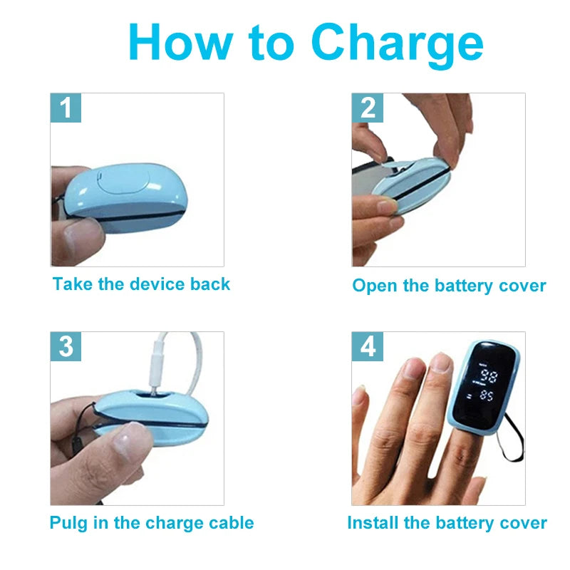 Rechargeable Finger Pulse Oximeter – Digital SpO2 & Heart Rate Monitor