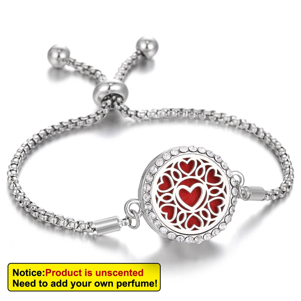 Aromatherapy Bracelet Diffuser Jewelry - Stainless Steel Locket Pendant