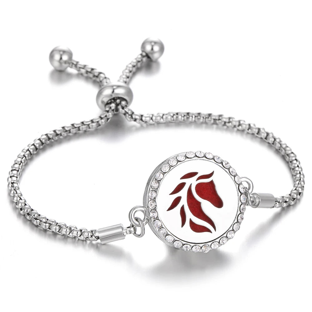 Aromatherapy Bracelet Diffuser Jewelry - Stainless Steel Locket Pendant