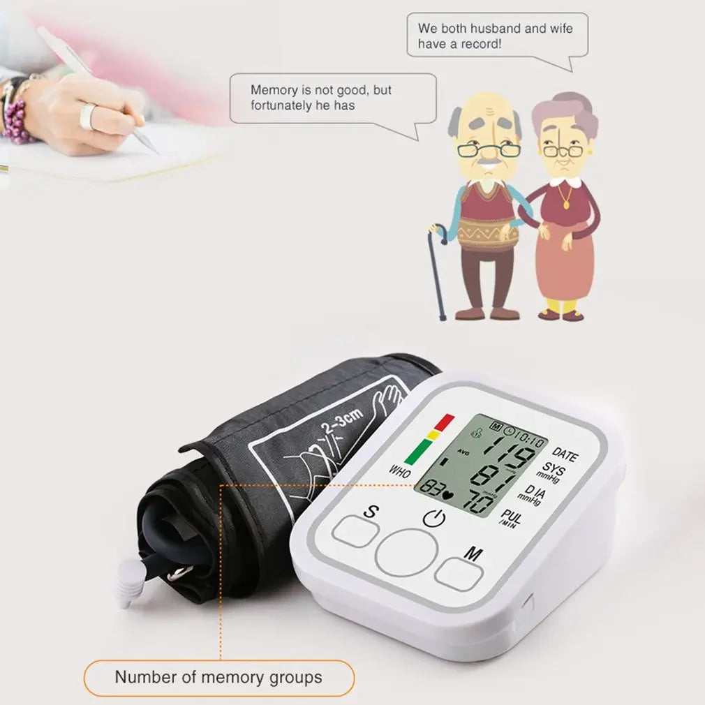 Digital Upper Arm Blood Pressure Monitor – Portable Automatic Tonometer