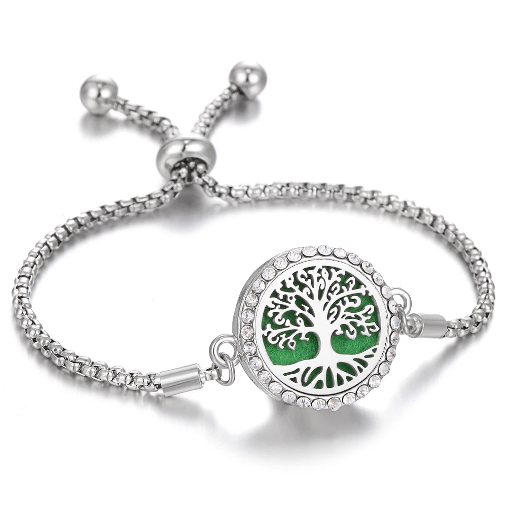 Aromatherapy Bracelet Diffuser Jewelry - Stainless Steel Locket Pendant