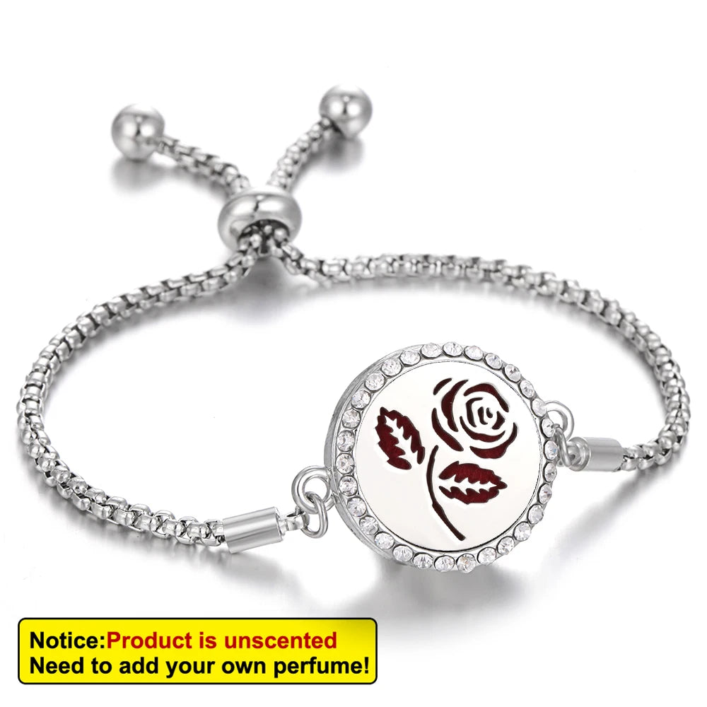 Aromatherapy Bracelet Diffuser Jewelry - Stainless Steel Locket Pendant