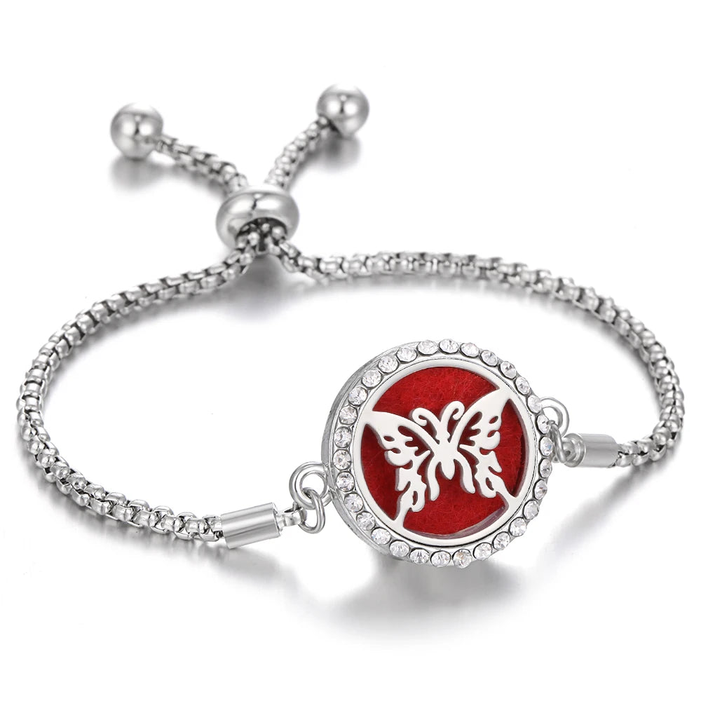 Aromatherapy Bracelet Diffuser Jewelry - Stainless Steel Locket Pendant