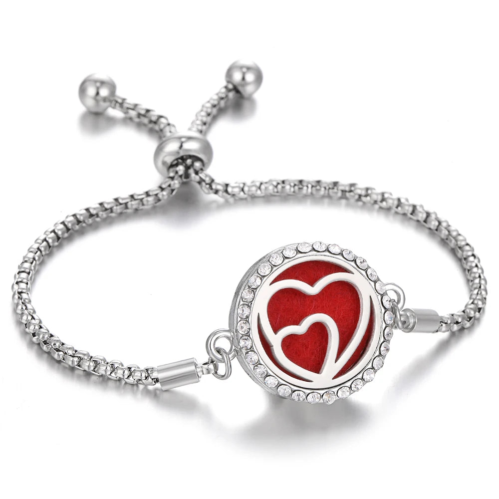 Aromatherapy Bracelet Diffuser Jewelry - Stainless Steel Locket Pendant