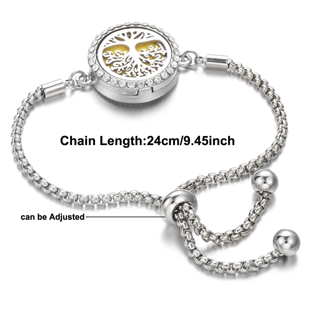 Aromatherapy Bracelet Diffuser Jewelry - Stainless Steel Locket Pendant