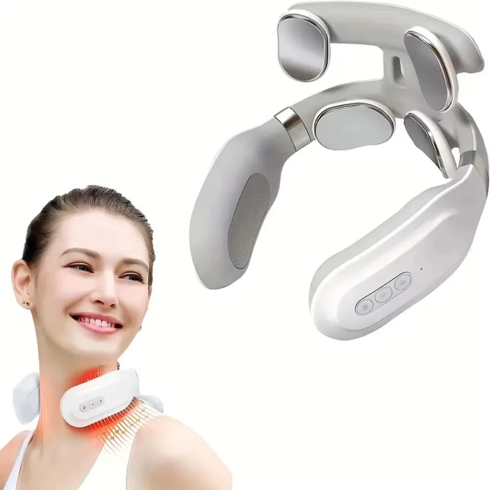 Portable Smart Neck Massager – USB Rechargeable Deep Tissue Cervical Relief Device