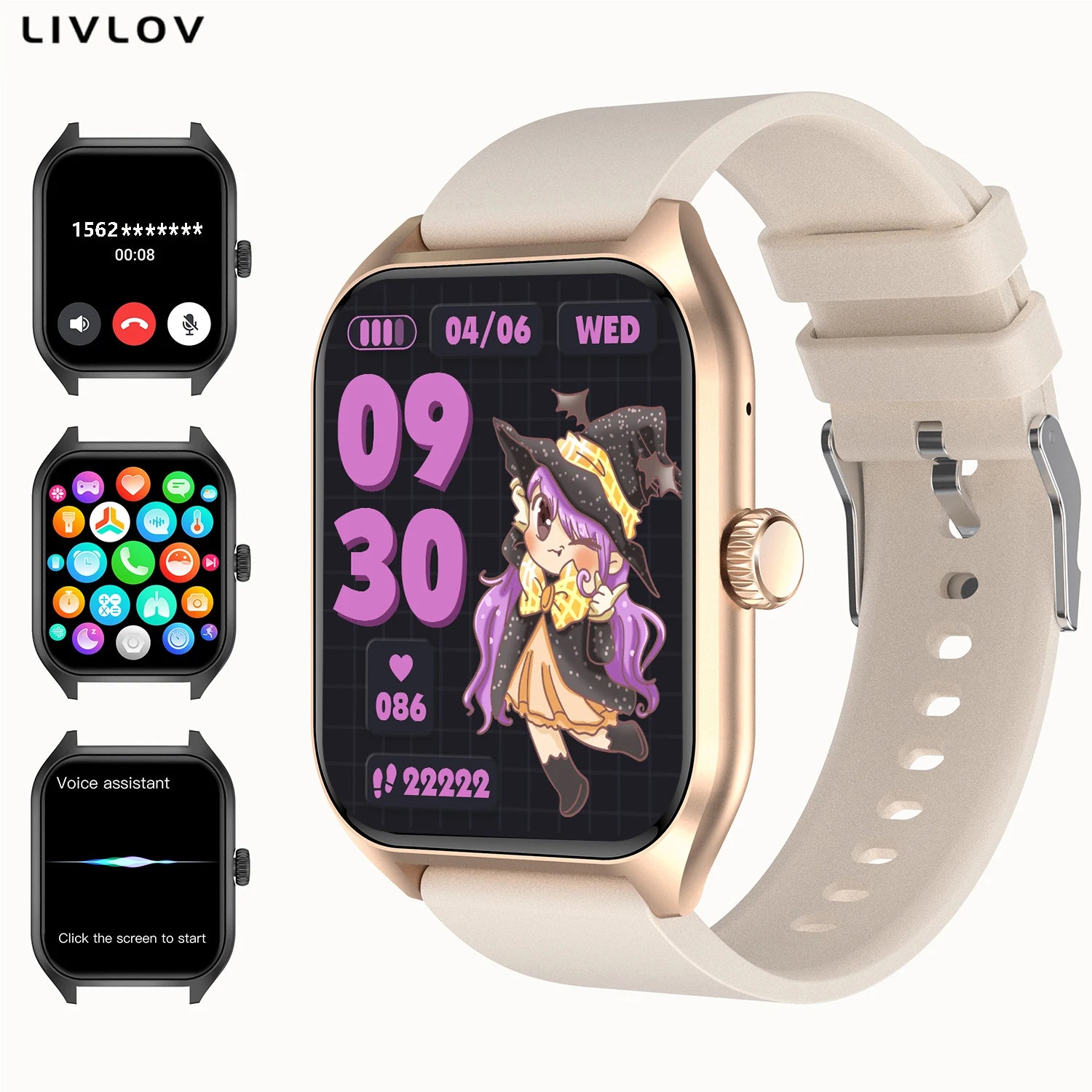 AI Voice Assistant Smartwatch 1.96" HD Screen