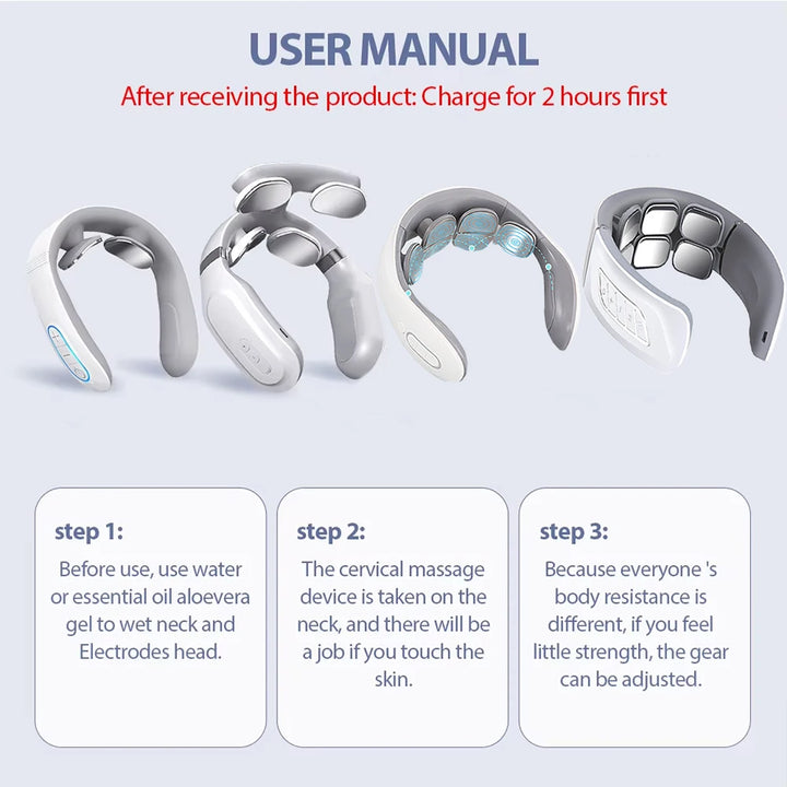 Portable Smart Neck Massager – USB Rechargeable Deep Tissue Cervical Relief Device