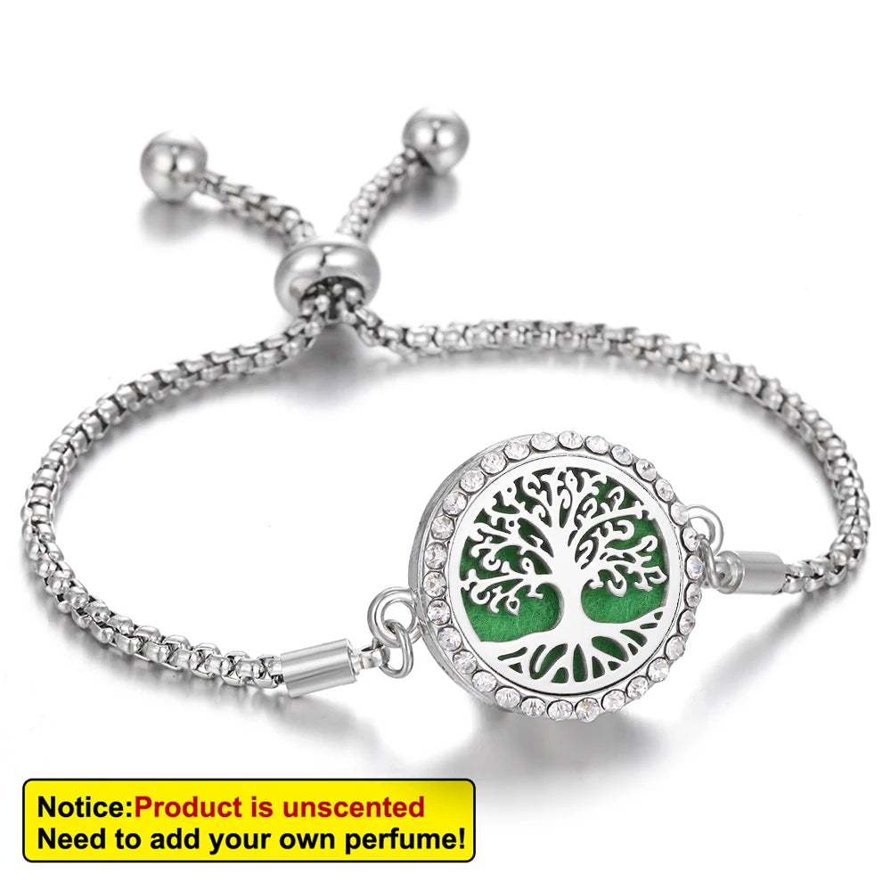 Aromatherapy Bracelet Diffuser Jewelry - Stainless Steel Locket Pendant