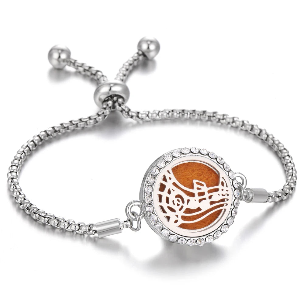 Aromatherapy Bracelet Diffuser Jewelry - Stainless Steel Locket Pendant