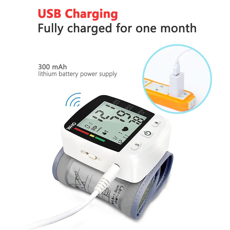 Digital Wrist Blood Pressure Monitor with LCD