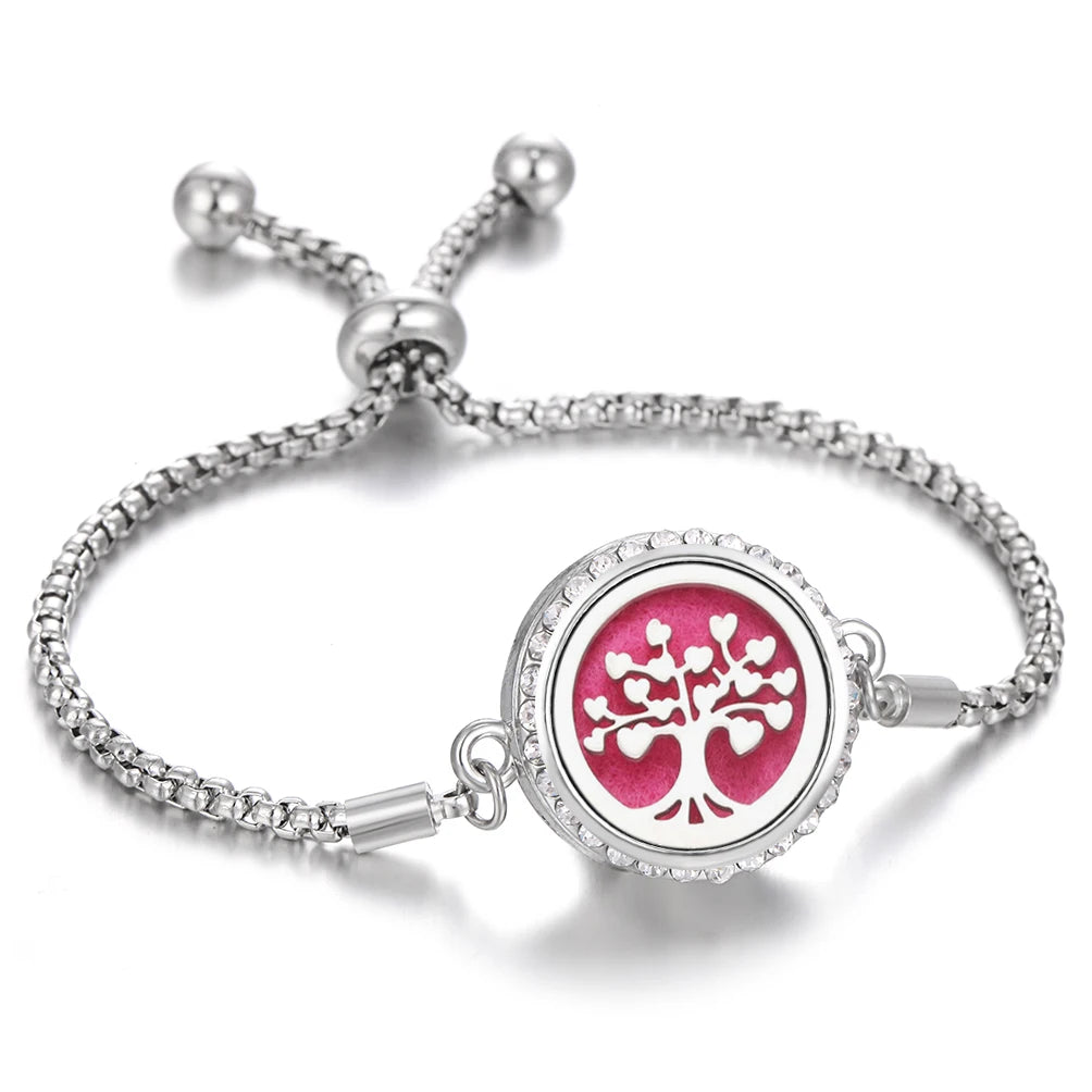 Aromatherapy Bracelet Diffuser Jewelry - Stainless Steel Locket Pendant