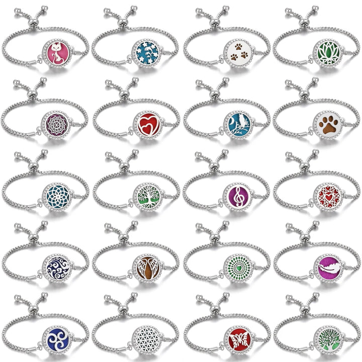 Aromatherapy Bracelet Diffuser Jewelry - Stainless Steel Locket Pendant