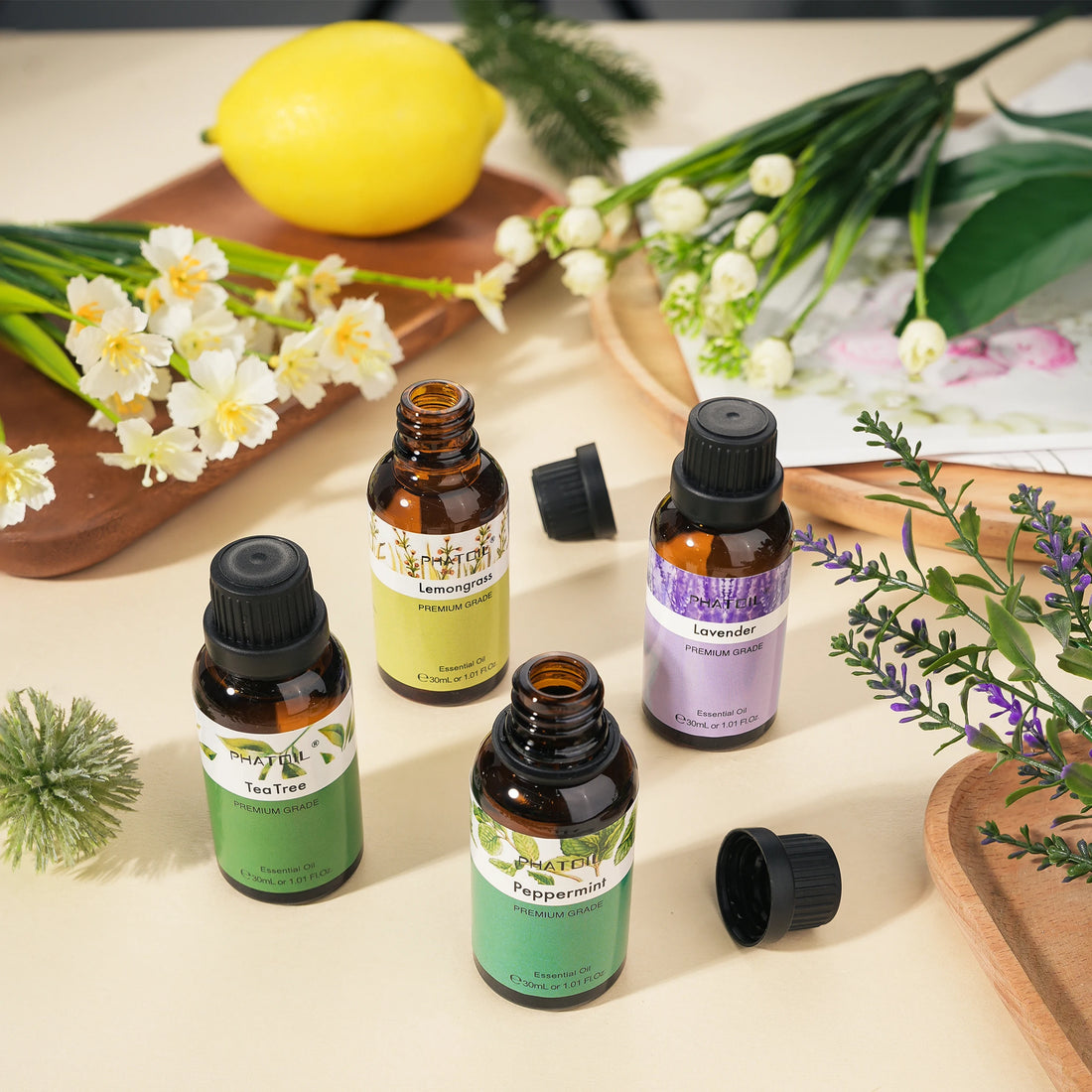 PHATOIL 30ml Essential Oils – Aromatherapy Scents for Diffusers, Candles & DIY