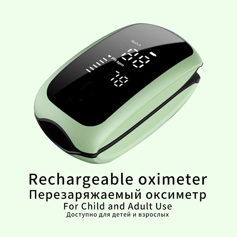 Rechargeable Finger Pulse Oximeter – Digital SpO2 & Heart Rate Monitor