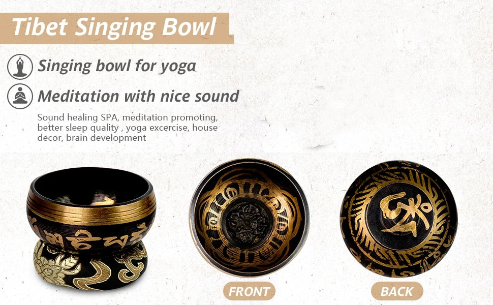 Tibetan Singing Bowl Set for Meditation & Healing