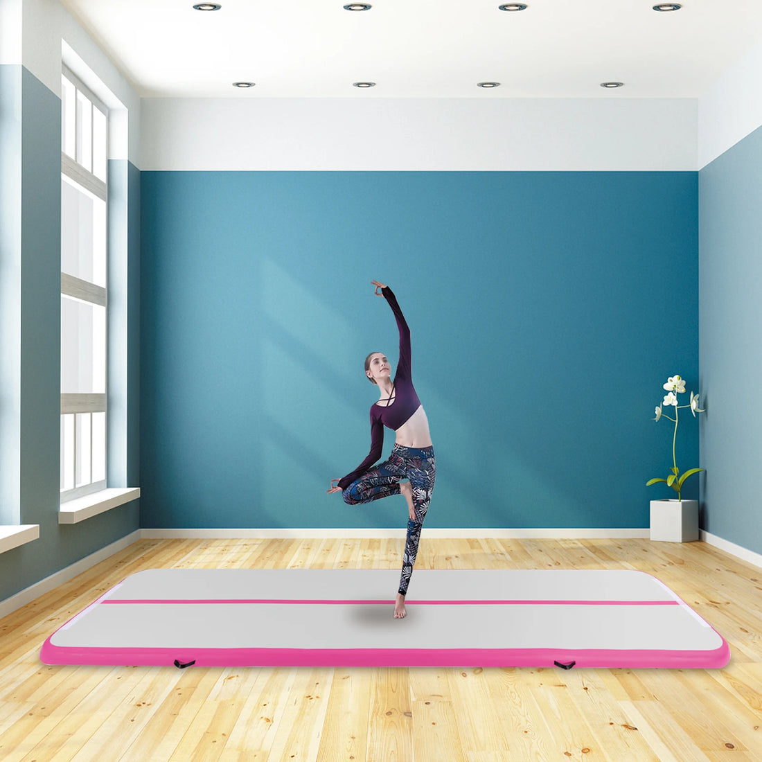 Inflatable Gymnastics Training Mat with Pump
