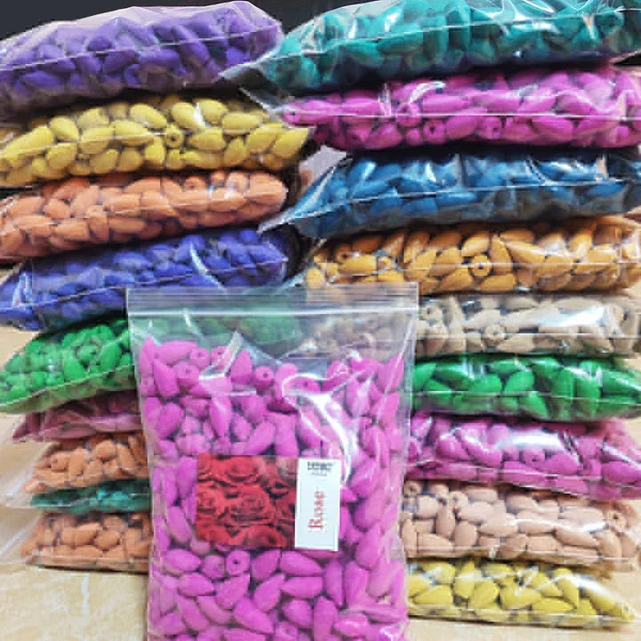 Backflow Incense Cones – Mixed Natural Scents for Waterfall Burners - 100g about 56pcs