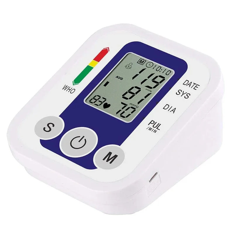 Digital Upper Arm Blood Pressure Monitor – Portable Automatic Tonometer