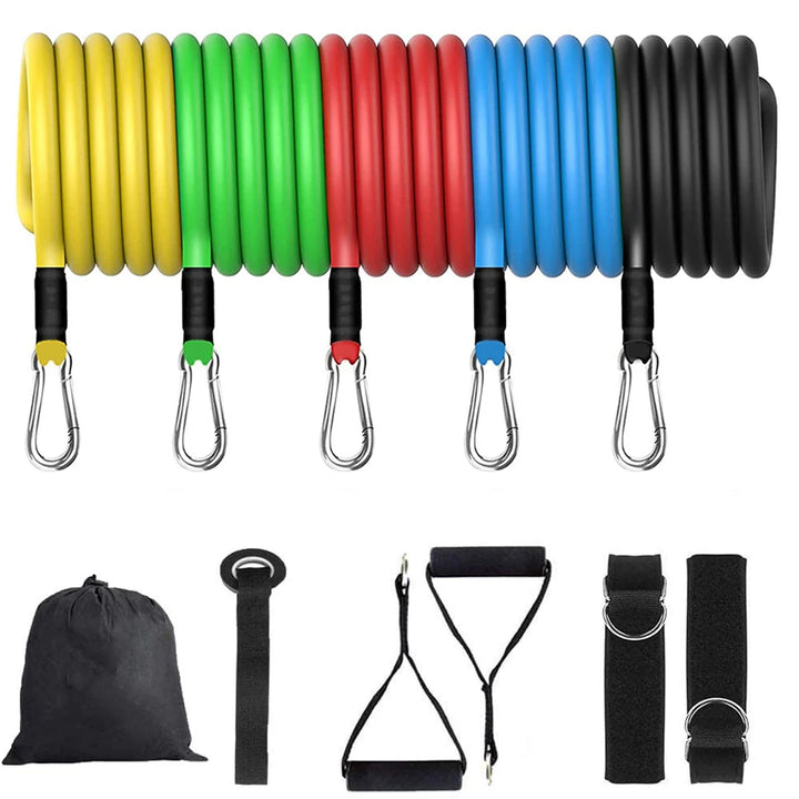 11-Piece Latex Resistance Band Set – Fitness Ropes for Yoga, Pilates & CrossFit