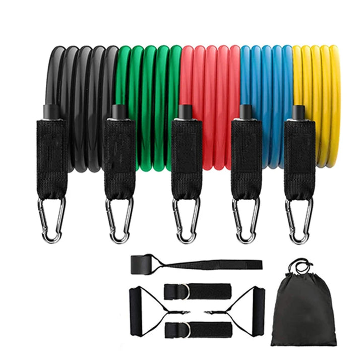 11-Piece Latex Resistance Band Set – Fitness Ropes for Yoga, Pilates & CrossFit